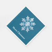 Aquamarin Blue White Christmas Snowflakes Serviette (Ecke)
