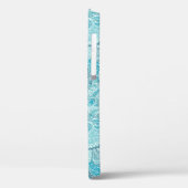 Aquamarin Blue White Elegante Paisley Pattern Case-Mate iPhone Hülle (Rückseite / Links)