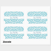 Aquamarin Blue White Elegany Classy Lace Perxonali Rechteckiger Aufkleber (Blatt)
