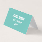 Aquamarin Blue White Hair Salon Makeup Modern 2024 Visitenkarten (Vorderseite)