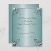 Aquamarin Blue White Wedding Einladungen (Vorne/Hinten)