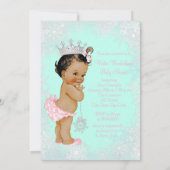 Aquamarin Blue Winter Wonderland Baby Dusche Einladung (Rückseite)