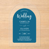 Aquamarin Blue Zazzle Acrylic Wedding lädt ein Acryleinladungen (Vorderseite)
