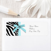 Aquamarin Blue Zebra Address Labels (Insitu)