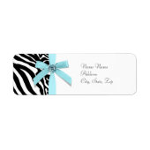 Aquamarin Blue Zebra Address Labels (Vorne)