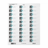 Aquamarin Blue Zebra Address Labels (Vorne)