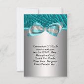 Aquamarin Blue Zebra Bat Mitzvah UAWG RSVP Karte (Vorderseite)