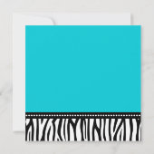 Aquamarin Blue Zebra Sweet 16 Einladungen (Rückseite)