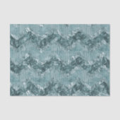 Aquamarin Blue Zickzack Zigzag Streifen Seidenpapier (Vorderseite)