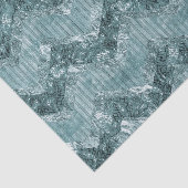 Aquamarin Blue Zickzack Zigzag Streifen Seidenpapier (Ausschnitt)