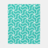 Aquamarin Blue Zigzag Modernes Art-Deko Geometrisc Fleecedecke (Vorderseite)