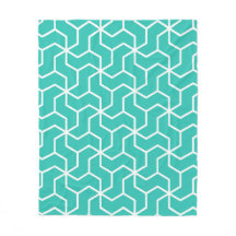 Aquamarin Blue Zigzag Modernes Art-Deko Geometrisc