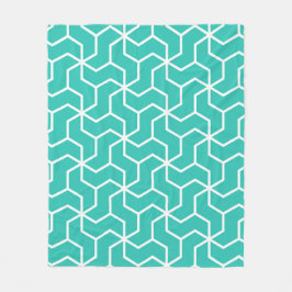 Aquamarin Blue Zigzag Modernes Art-Deko Geometrisc Fleecedecke