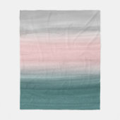 Aquamarin Blush Gray Watercolor, Abstrakt Nr. 1 Fleecedecke (Vorderseite)