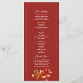 Aquamarin Boho Hochzeit im Herbst Programm (Rückseite)