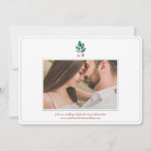 Aquamarin Boho Hochzeit im Herbst Save The Date (Rückseite)