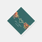 Aquamarin Boho Hochzeit im Herbst Serviette (Ecke)