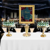 Aquamarin Bordeaux Jewel Tone Wedding Signs Matte Poster