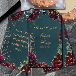Aquamarin Bordeaux Jewel Tones Wedding Geschenkanhänger