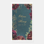 Aquamarin Bordeaux Jewel Tones Wedding Serviette (Vorderseite)
