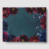 Aquamarin Bordeaux Sapphire Jewel Tone Rose Gold Gästebuch (Rückseite)