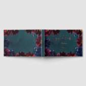 Aquamarin Bordeaux Sapphire Jewel Tone Rose Gold Gästebuch (Voll)