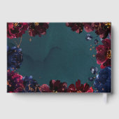 Aquamarin Bordeaux Sapphire Jewel Tone Rose Gold Gästebuch (Rückseite)