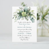 Aquamarin Bouquet - 3x5 Einladung zur Hochzeit (Stehend Vorderseite)