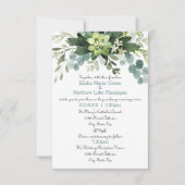 Aquamarin Bouquet - 3x5 Hochzeit/Empfang Einladung (Vorderseite)