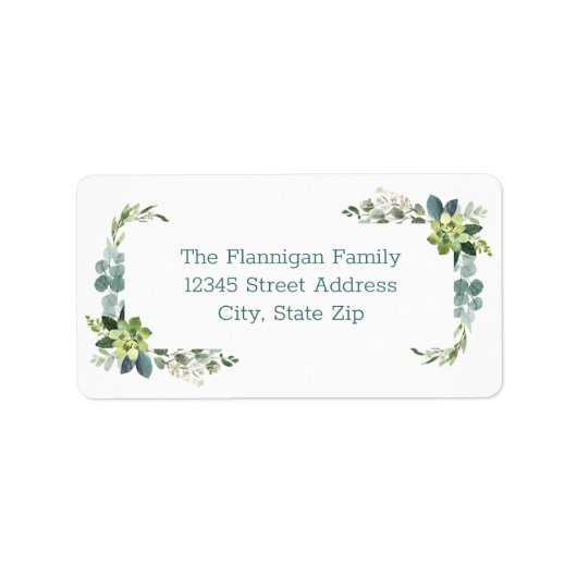 Aquamarin Bouquet - Adressetikett (Vorne)