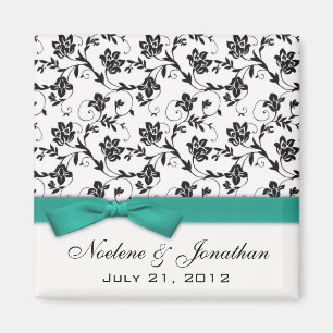 Aquamarin Bow Wedding Blume Magnet