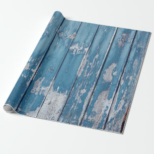 Aquamarin-braune Holzpappe Geschenkpapier