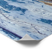 Aquamarin-braune Holzpappe Poster (Ecke)