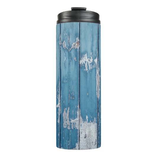 Aquamarin-braune Holzpappe Thermosbecher (Vorderseite)