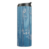 Aquamarin-braune Holzpappe Thermosbecher (Nach links gedreht)