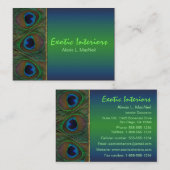 Aquamarin, Brown, Goldpfau versieht Visitenkarte (Vorne/Hinten)