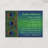 Aquamarin, Brown, Goldpfau versieht Visitenkarte (Rückseite)