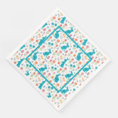 Aquamarin Bunnies Serviette (Ecke)