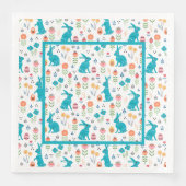 Aquamarin Bunnies Serviette (Vorderseite)