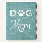 Aquamarin Burlap Dog Mama Notebook Notizblock (Rückseite)
