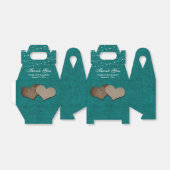 Aquamarin Burlap Heart Wedding Vielen Dank Geschenkschachtel (Ungefaltet)