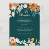 Aquamarin Burnt Orange Rustic Hochzeit im Herbst E Begleitkarte (Vorderseite)