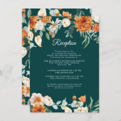 Aquamarin Burnt Orange Rustic Hochzeit im Herbst E Begleitkarte (Vorne/Hinten)