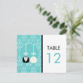 Aquamarin Cake Pop Tischnummer Card (Stehend Vorderseite)