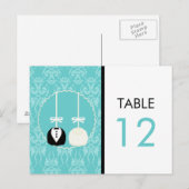 Aquamarin Cake Pop Tischnummer Card (Vorne/Hinten)