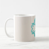 Aquamarin Chic Damask Tasse (Links)