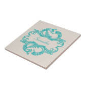 Aquamarin Chic Damask Tile Fliese (Seite)