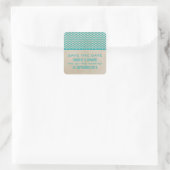 Aquamarin Chic Zickzack Save the Date Stickers (Tasche)