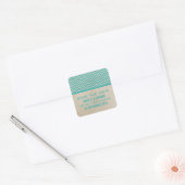 Aquamarin Chic Zickzack Save the Date Stickers (Umschlag)
