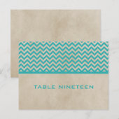 Aquamarin Chic Zickzack Tischnummer Postkarte (Vorne/Hinten)